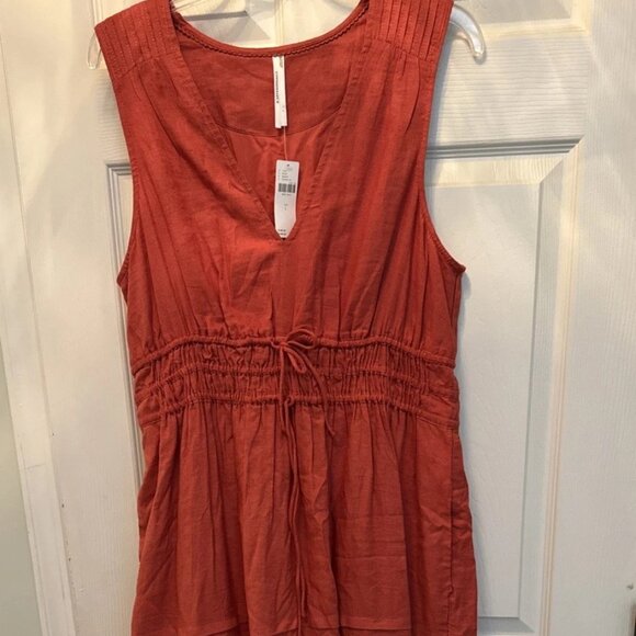 Anthropologie The Somerset Maxi Dress Linen Edition Dark Orange - Picture 3 of 5
